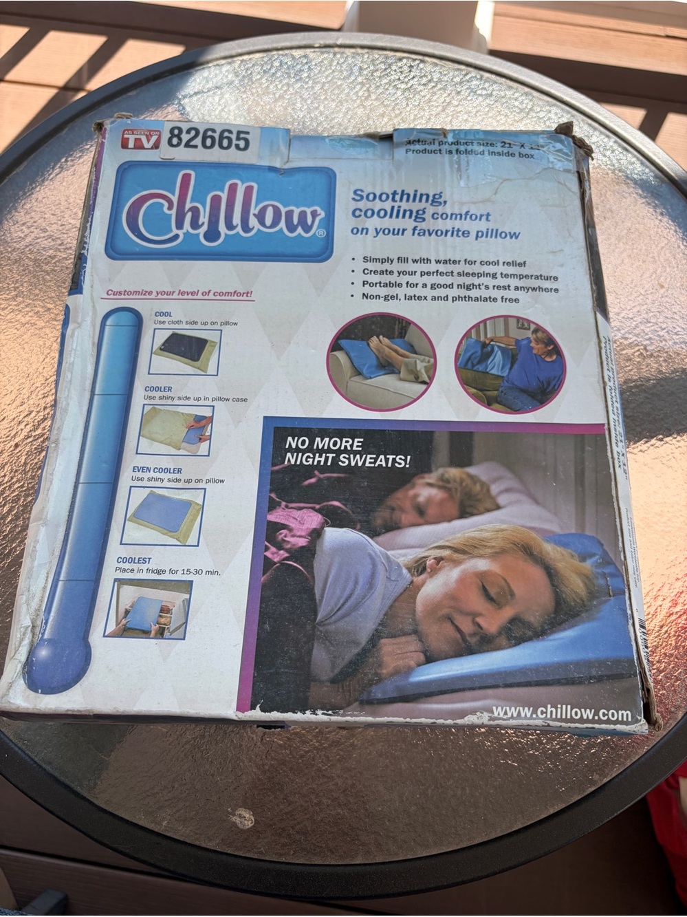 Cooling Pillow Soothing Relief Sleep As Seen on TV CHILLOW 12"x21" NEW